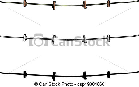 Empty Clothesline Clipart Vector   Isolated Clothesline