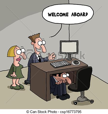 Eps Vectors Of New Male Office Worker Cartoon Gag   Cartoon Gag About