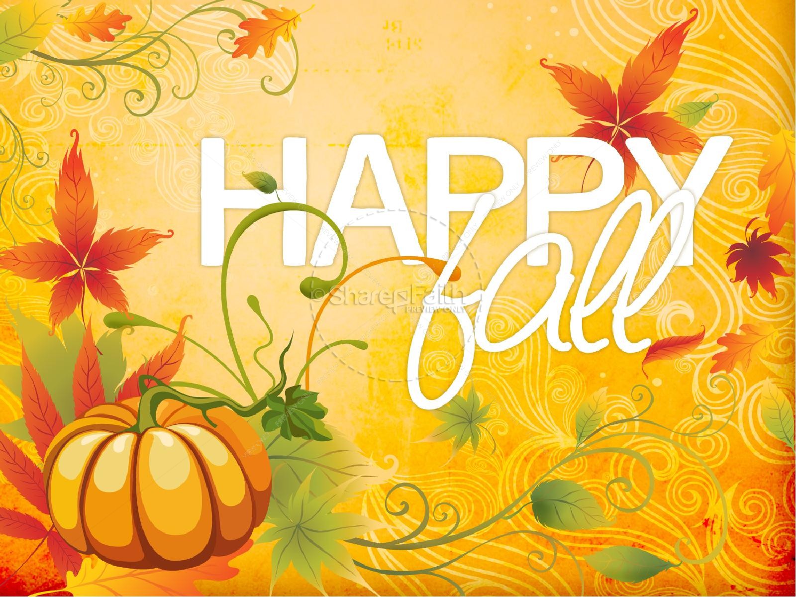 Happy Fall Powerpoint Template   Fall Thanksgiving Powerpoints