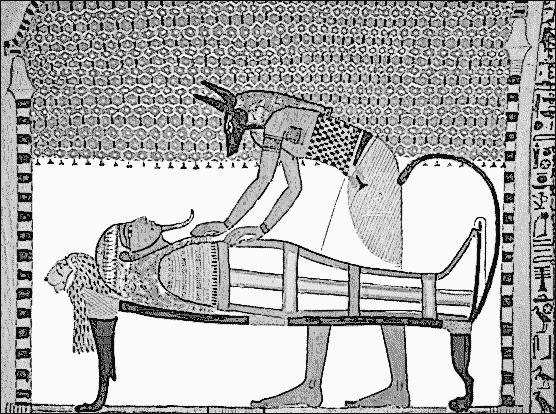Mythology Egyptian Anubis Attending The Mummy Of Sennedjem Png Html