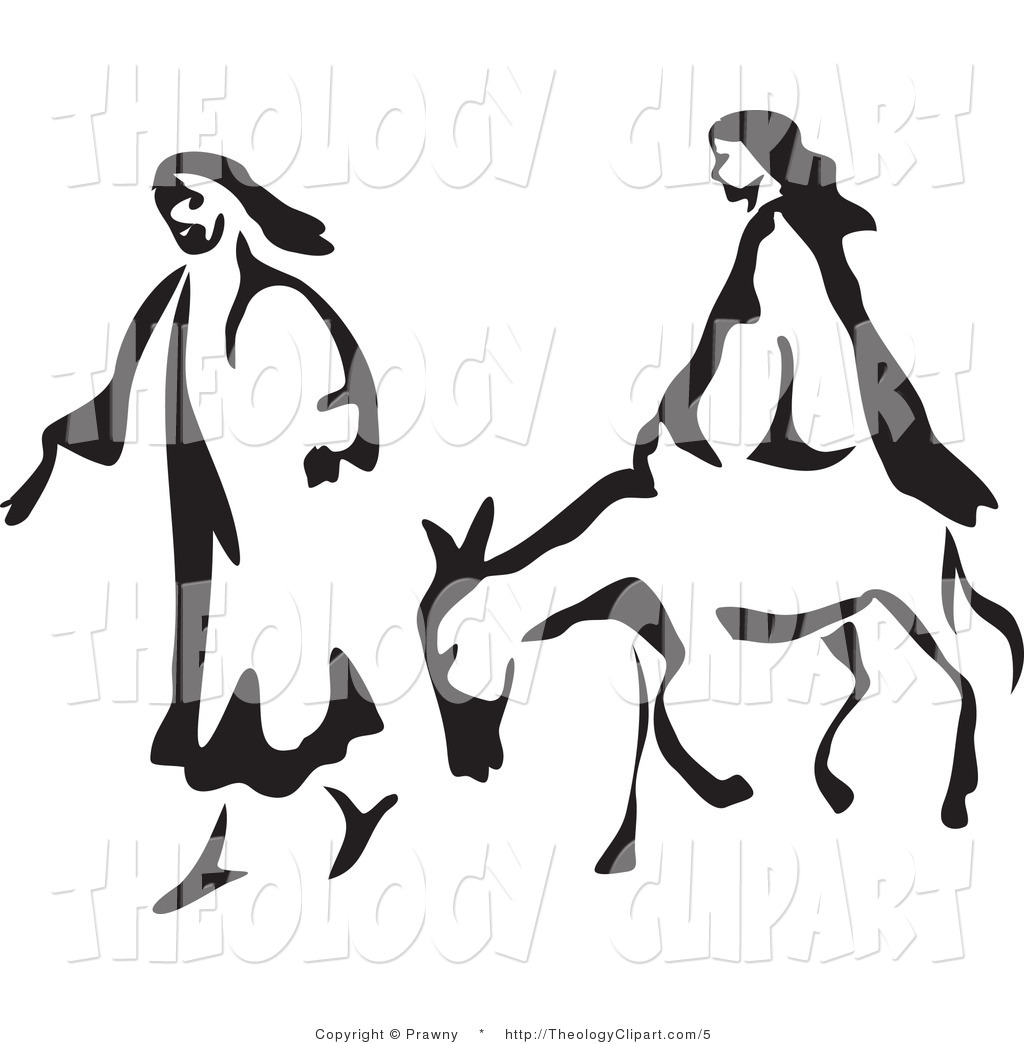 Of A Biblical Black And White Mary And Joseph With A Mule By Prawny