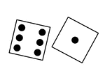 Pair Of Thrown Dice Showing A Six And A One