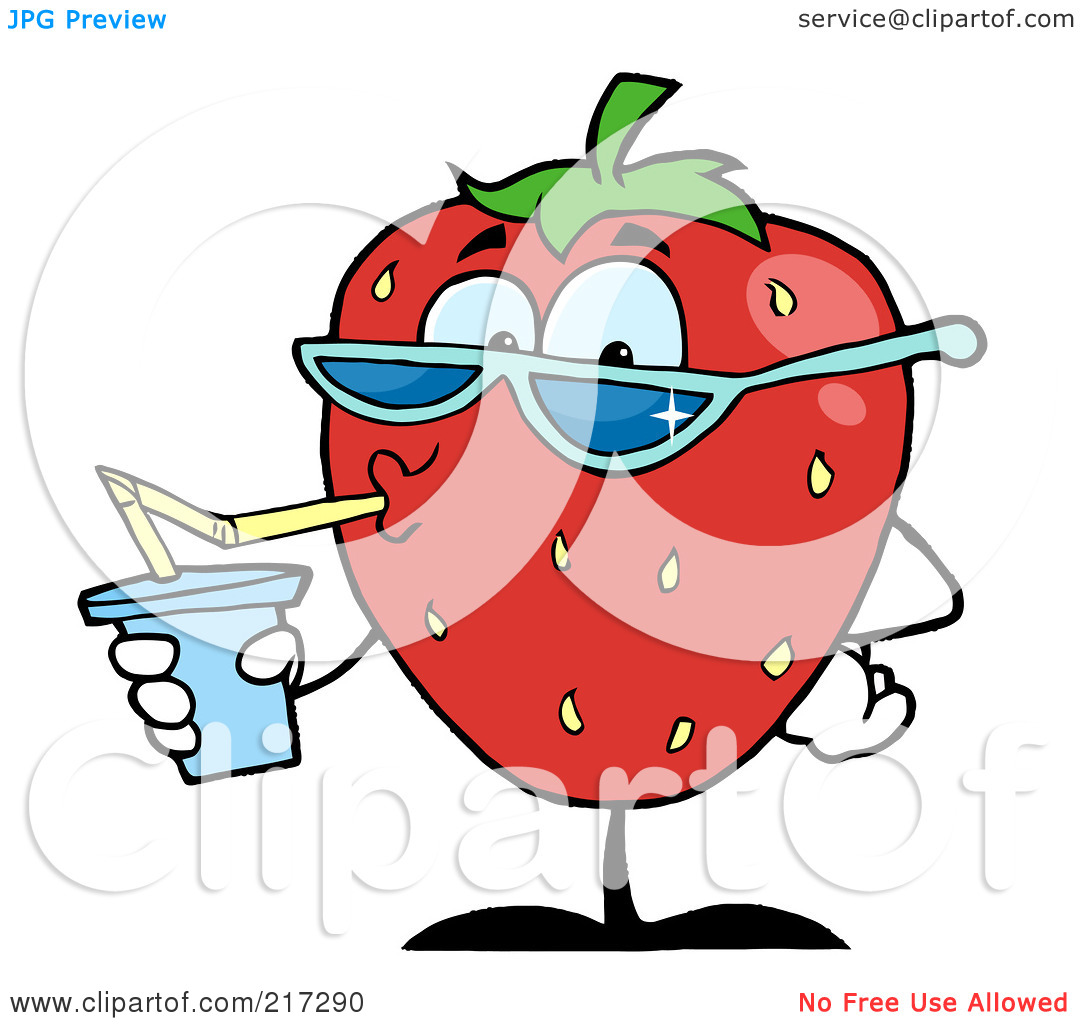 Royalty Free  Rf  Clipart Illustration Of A Thirsty Strawberry