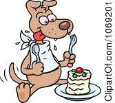 Royalty Free  Rf  Dog Eating Cake Clipart Illustrations Vector