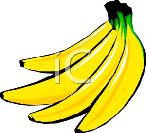 Yellow Bunch Of Bananas Clip