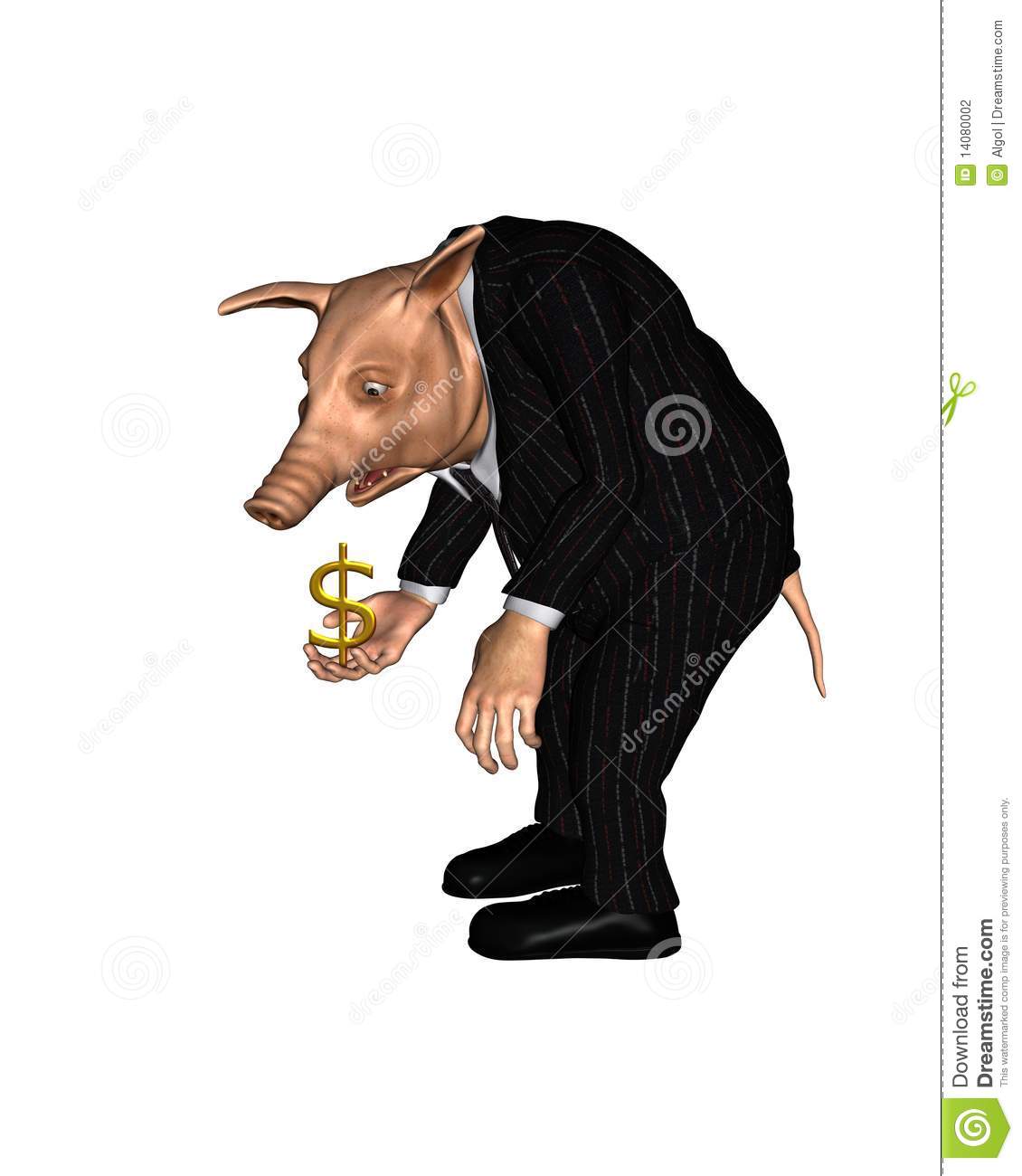 3d Digital Render Of A Pig Dressed As A Business Man With A Worried    