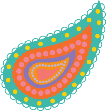Clip Art Of A Colorful Paisley Patterned Amoeba