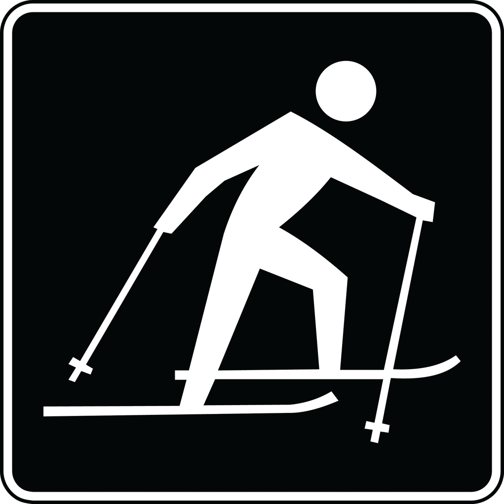 Cross Country Skiing Black And White   Clipart Etc