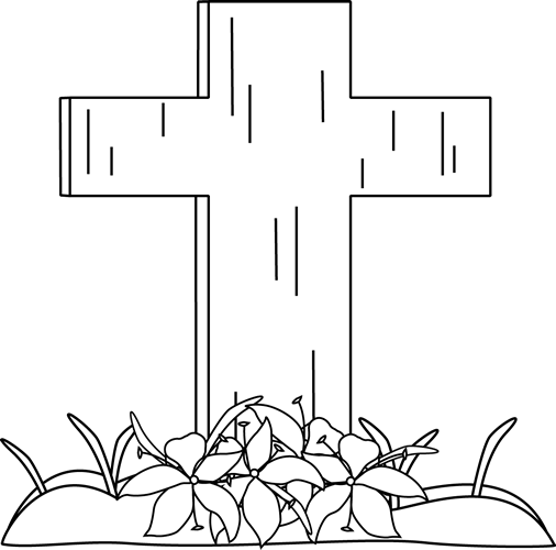 Easter Cross Clipart Black And White Black And White Easter Cross