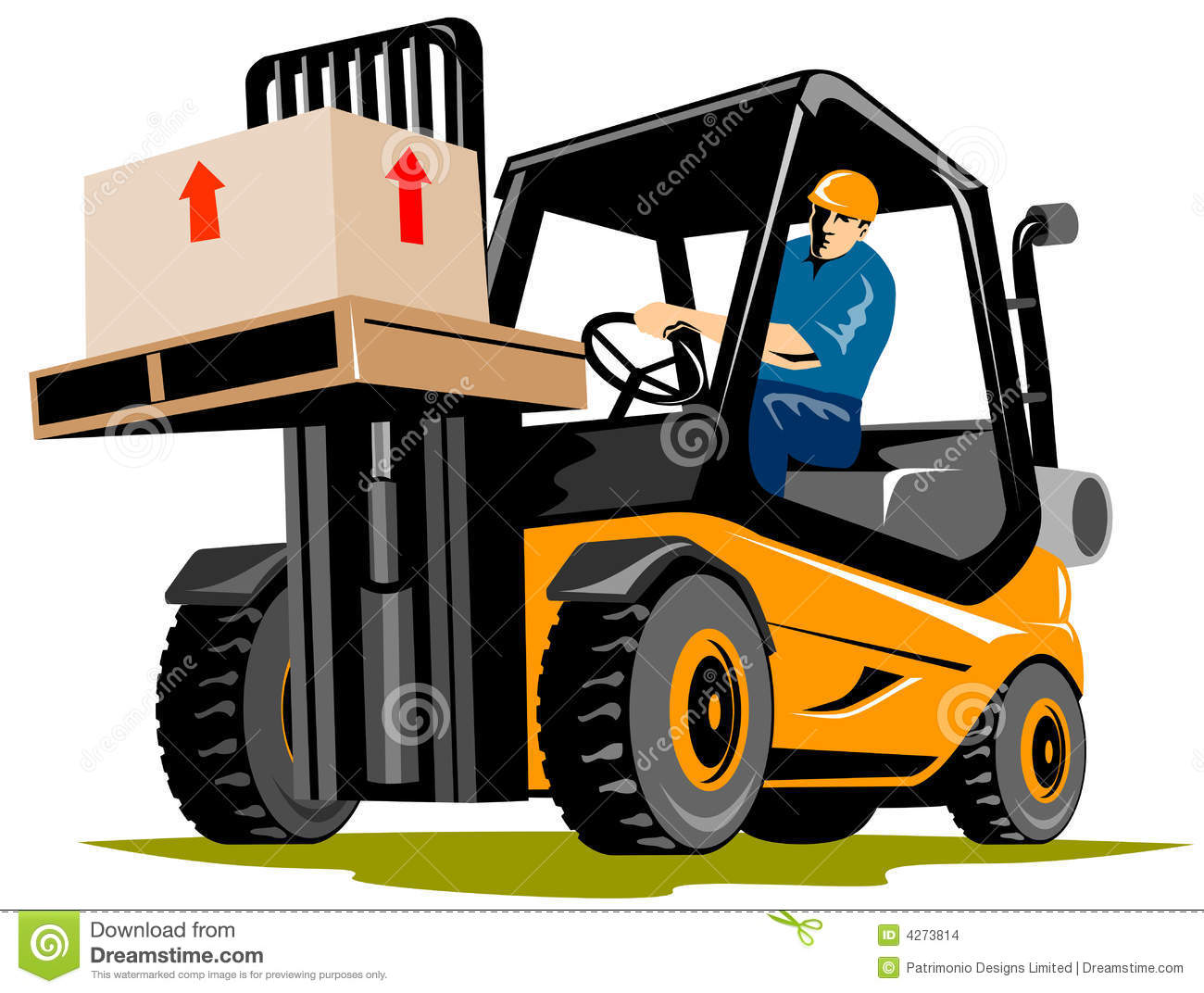 Forklift With Driver Stock Images   Image  4273814