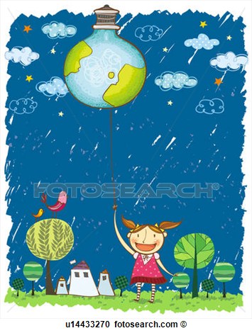   Girl Holding Bulb Switch In Monsoon  Fotosearch   Search Clipart    