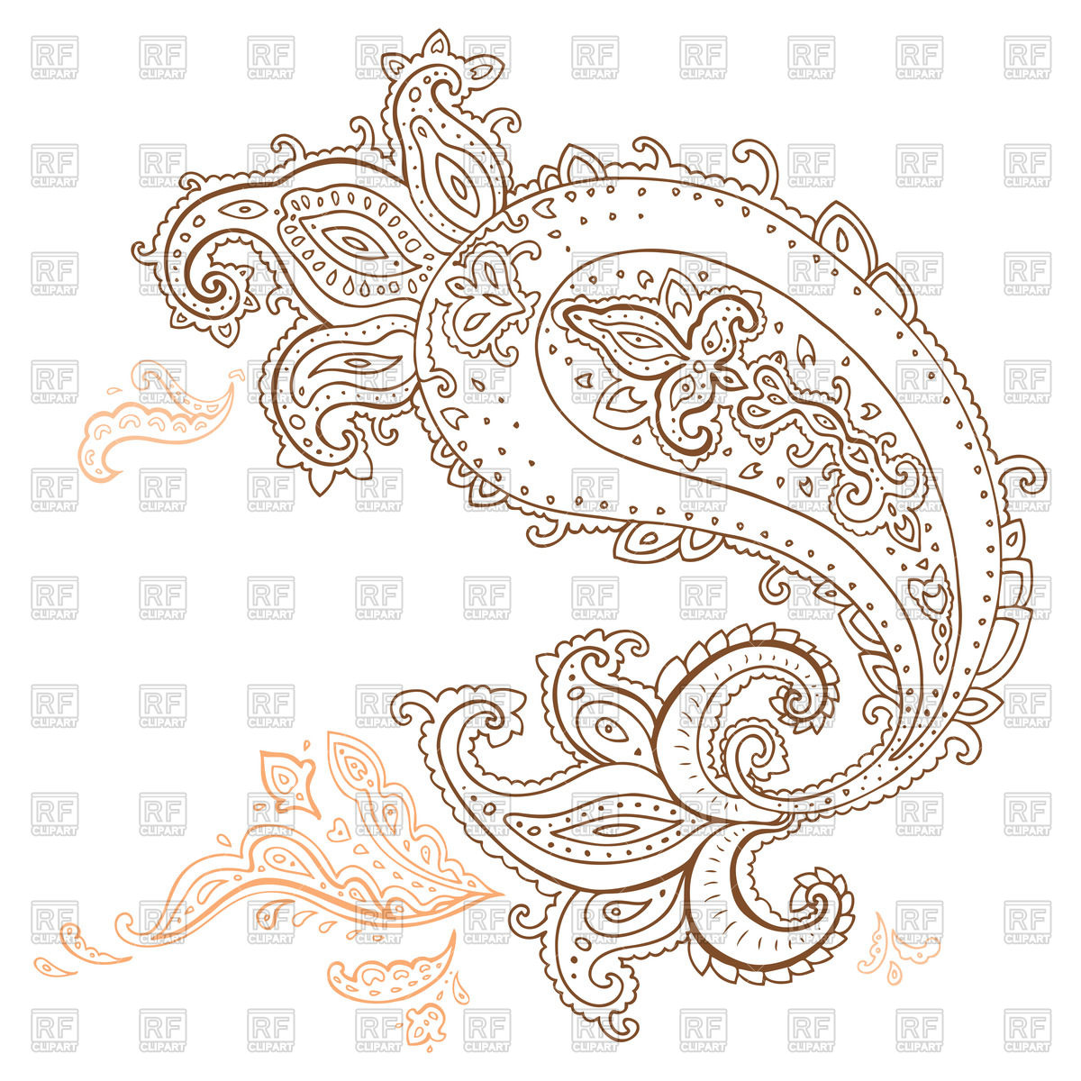 Henna Paisley Design Element   Tracery For Tattoo 45616 Download
