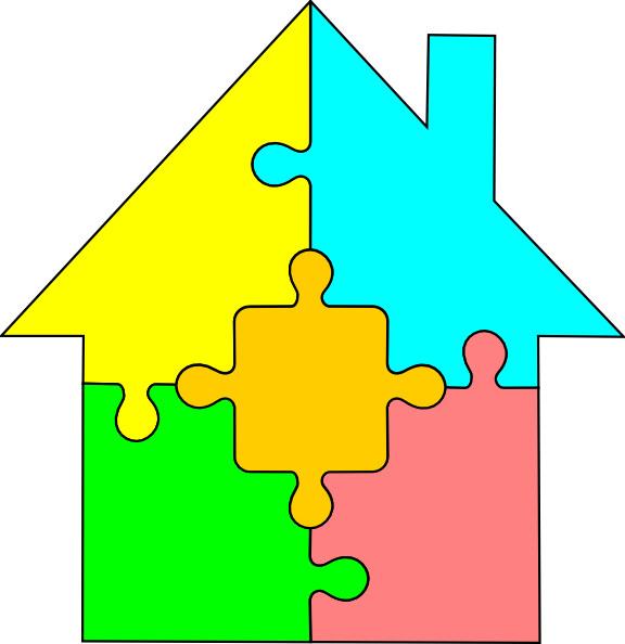 House Puzzle Clip Art At Clker Com   Vector Clip Art Online Royalty    