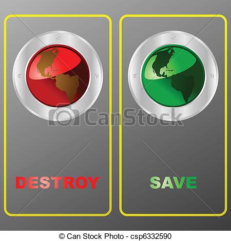 Illustration Of A Panel With Two Buttons  One For Destroying And One