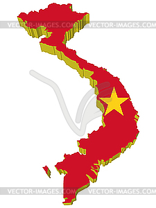 Map Of Vietnam   Vector Clipart