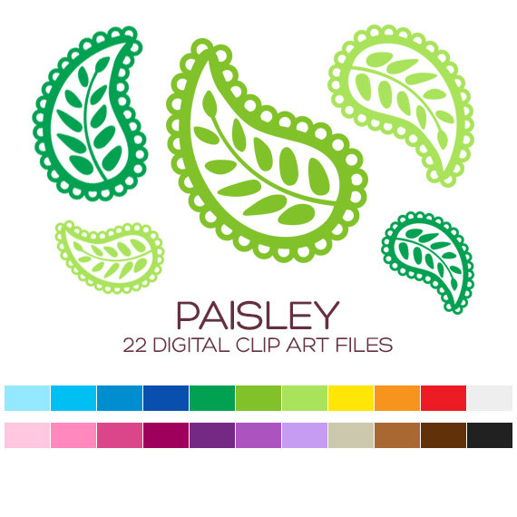 Paisley Clipart For Personal   Commercial Usage   22 Digital Paisley