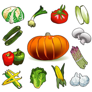 Related Vegetables Cliparts  