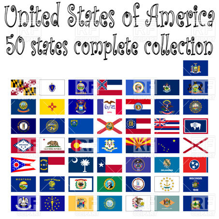 United States Of America Collection Abstract Vector Art Illustration
