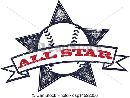 Vector   All Star Baseball Or Softball   Stock Illustration Royalty