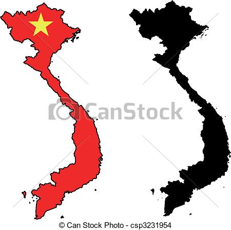 Vector Map And Flag Of Vietnam With White    Csp3231954   Search Clip