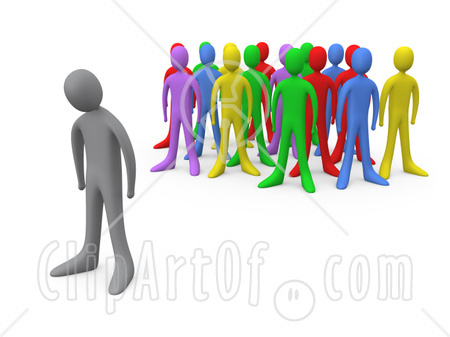 Bullying Standing Out From The Crowd Etc Clipart Illustration Graphic