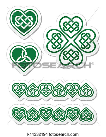 Celtic Green Heart Knot Patterns  Fotosearch   Search Clip Art