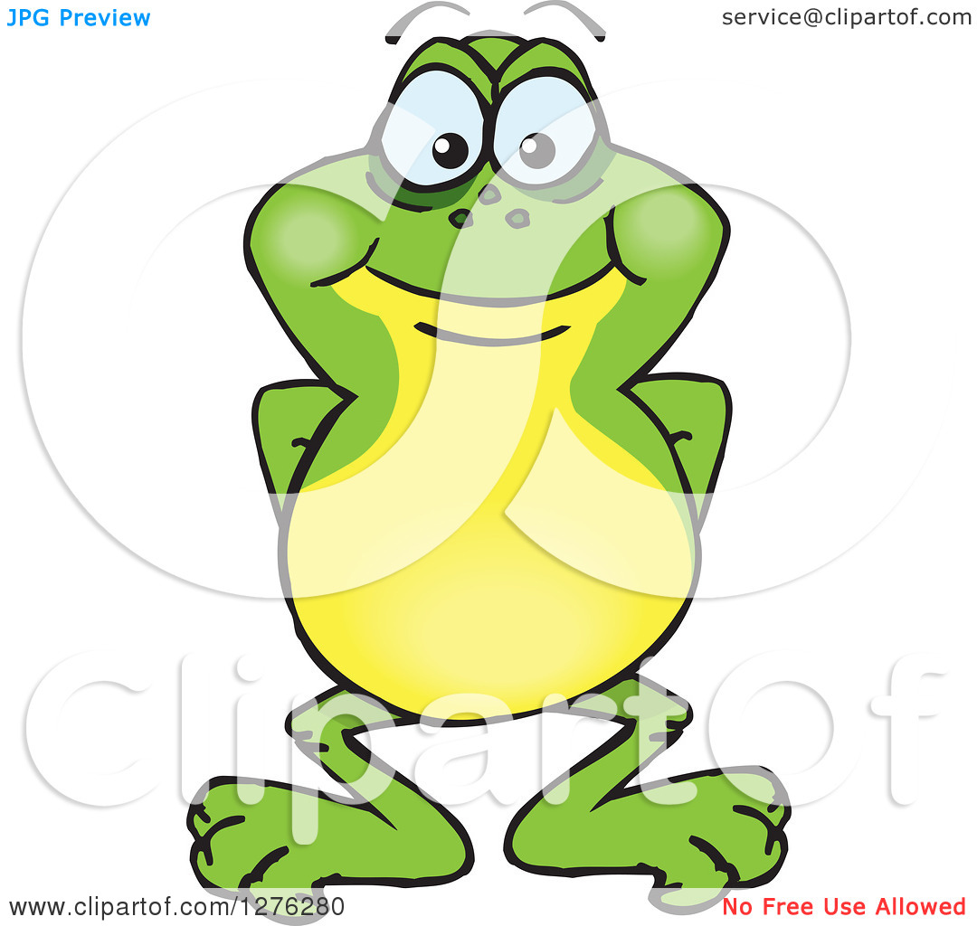 Clipart Of A Happy Frog   Royalty Free Vector Illustration By Dennis