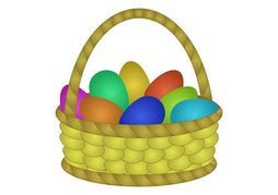 Easter Chicks Egg Basket Illustrations And Clipart