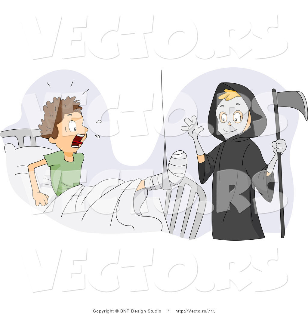 Funny Grim Reaper Boy Scaring His Injured Friend In A Medical Hospital