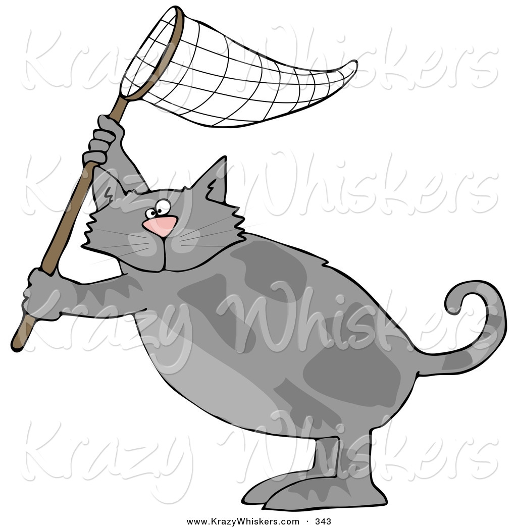 Larger Preview  Critter Clipart Of A Gray Kitty Cat Standing On Its