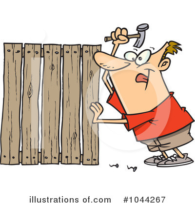 Royalty Free  Rf  Fence Clipart Illustration By Ron Leishman   Stock