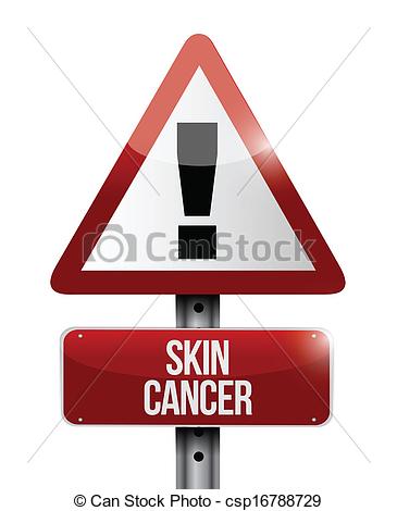 Skin Cancer Warning Road Sign Illustration Design Over White