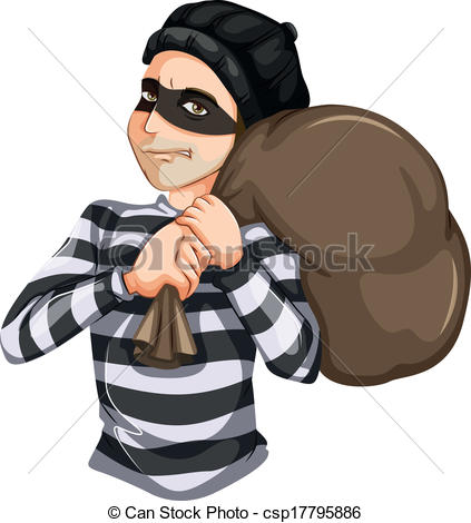 Vector Of Robbery   Illustration Of A Robbery On A White Background