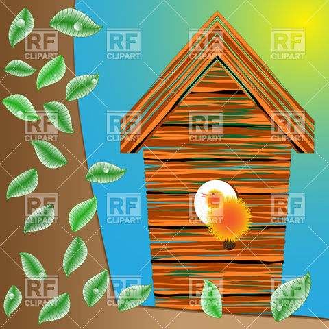 Birdhouse And Nestling 10201 Download Royalty Free Vector Clipart    