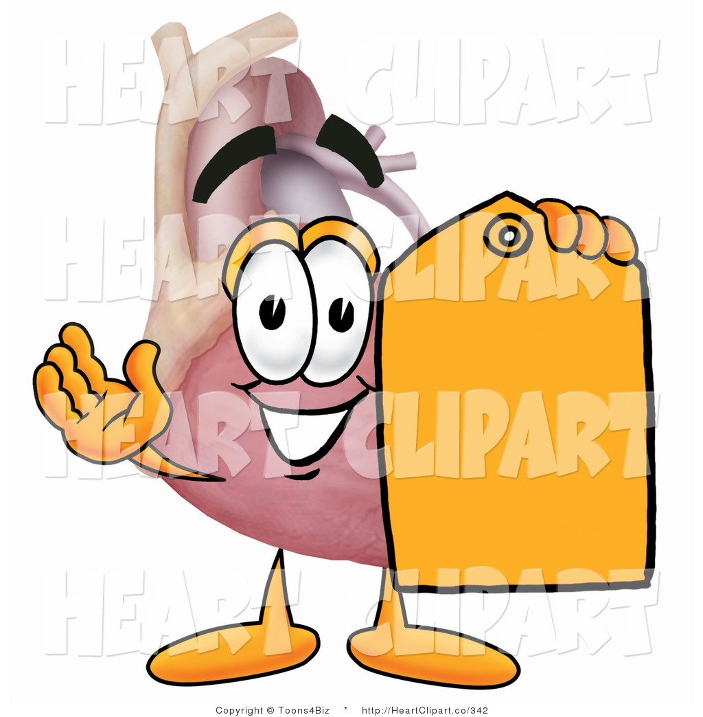 Clip Art Of A Human Heart Organ Mascot Cartoon Character Holding A