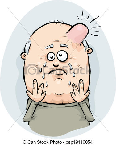 Clipart Vector Of Painful Bump   A Cartoon Man With A Painful Swollen