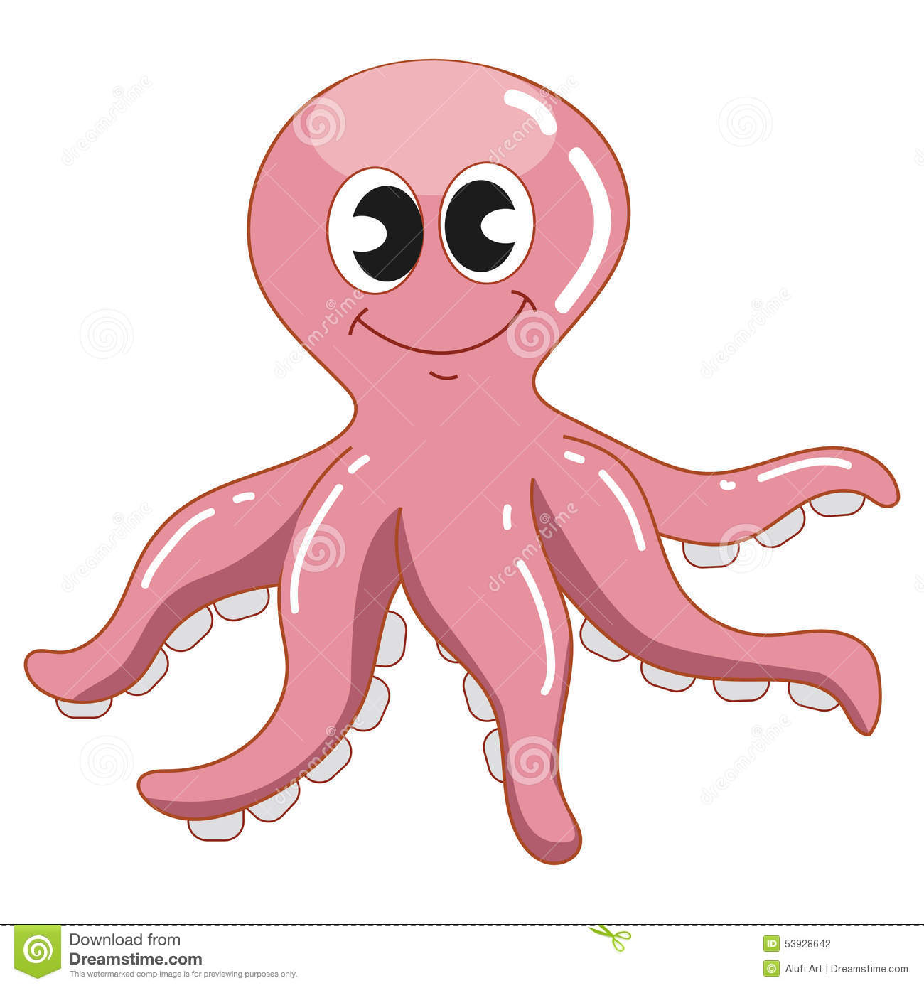 Cute Pink Squid Stock Vector   Image  53928642