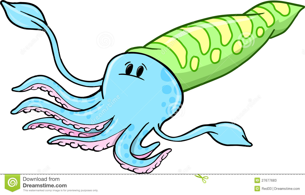 Cute Squid Clipart Cute Squid Animal Vector Stock