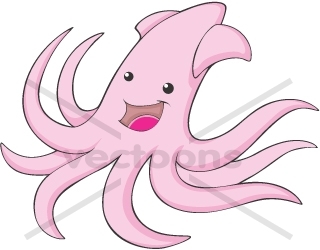 Cute Squid Clipart Giant Squid With A Big Smile