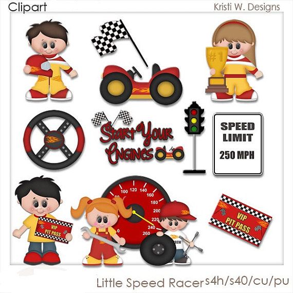 Digital Scrapbooking Clipart Little Speed Racer By Boxerscraps  1 00