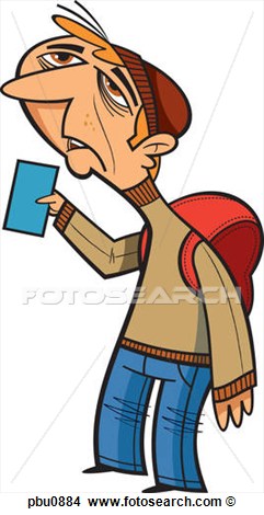 Drawing   A Man Wearing A Backpack  Fotosearch   Search Clip Art