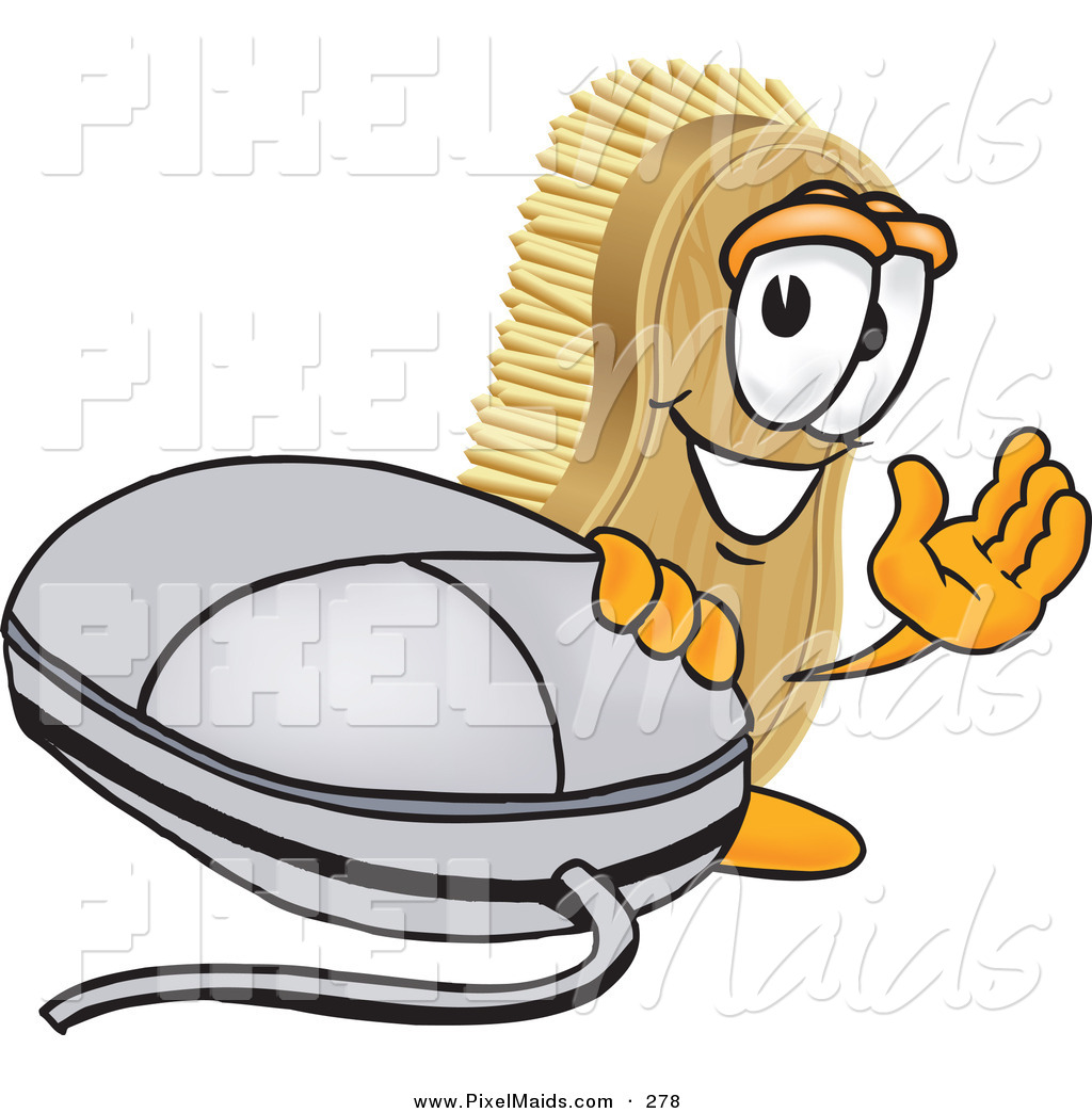 Happy Cleaning Clipart Clipart Of A Happy Scrub Brush
