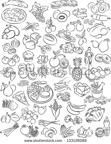 Healthy Food Clipart Black And White  Meal Clipart Black And White