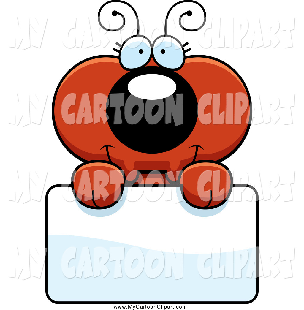 Larger Preview  Clip Art Of A Cute Ant Holding A Sign By Cory Thoman