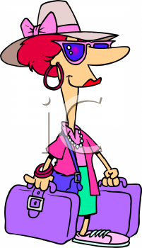 Mother In Law With Luggage Coming To Visit Royalty Free Clip Art