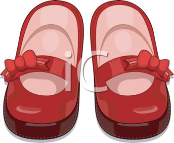 Of A Shiny Red Pair Of Girl S Shoes In A Vector Clip Art Illustration