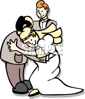 Royalty Free Clip Art Image  Man With His Daughter And New Son In Law