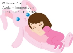 Royalty Free Clipart Illustration Of A Little Girl Sleeping On A Pink