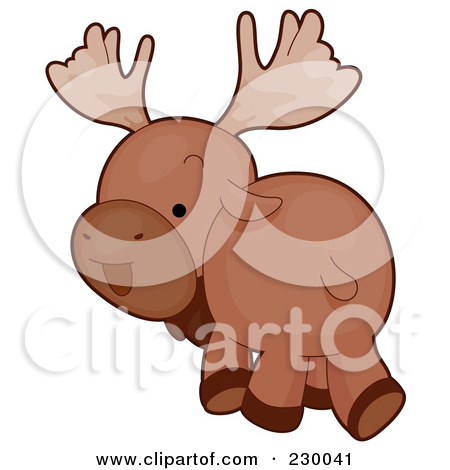 Royalty Free  Rf  Clipart Illustration Of A Cute Moose Walking Away By