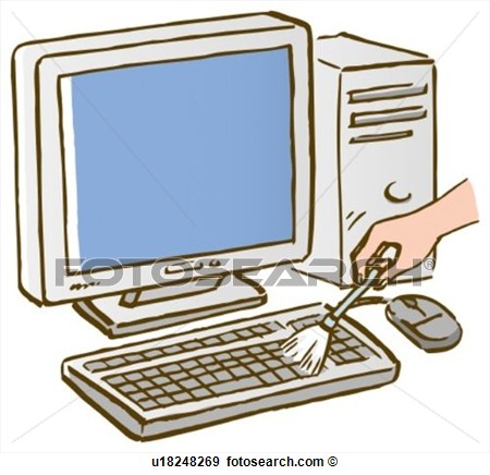 Stock Illustration Of A Person Cleaning Up Computer Keyboard Close Up